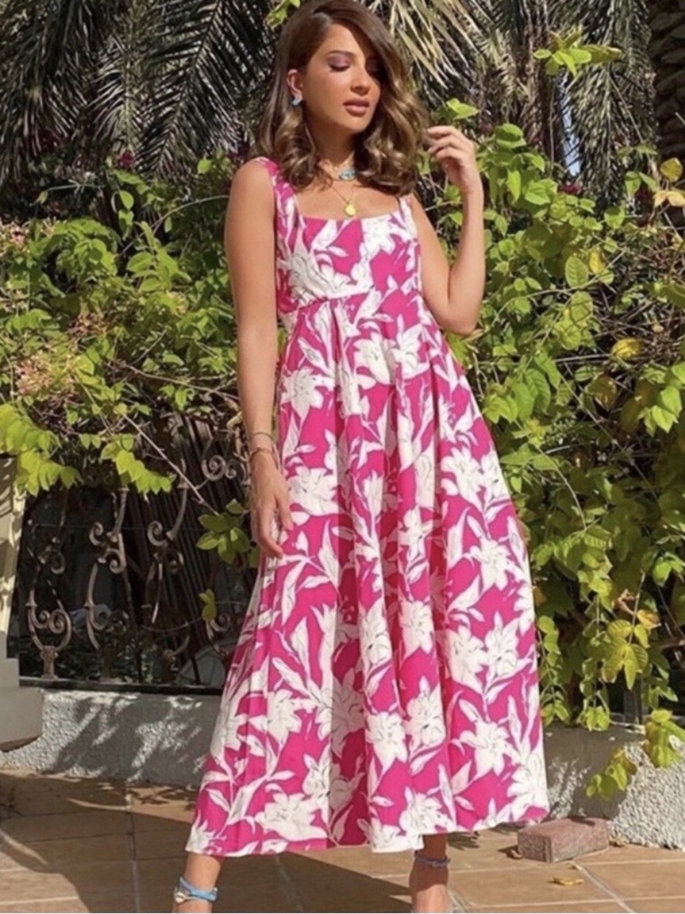 pink flowy dress zara | Dresses | Nwt Zara Floral Poplin Voluminous Midi royal blue formal dress